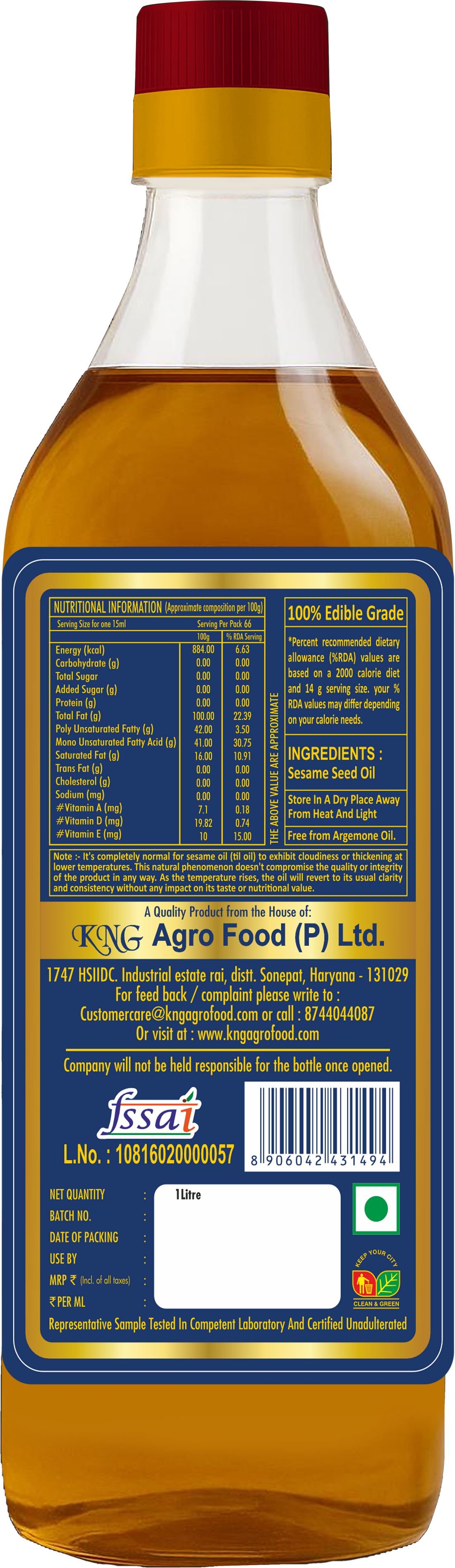 KNG Sesame Oil - Extra Virgin